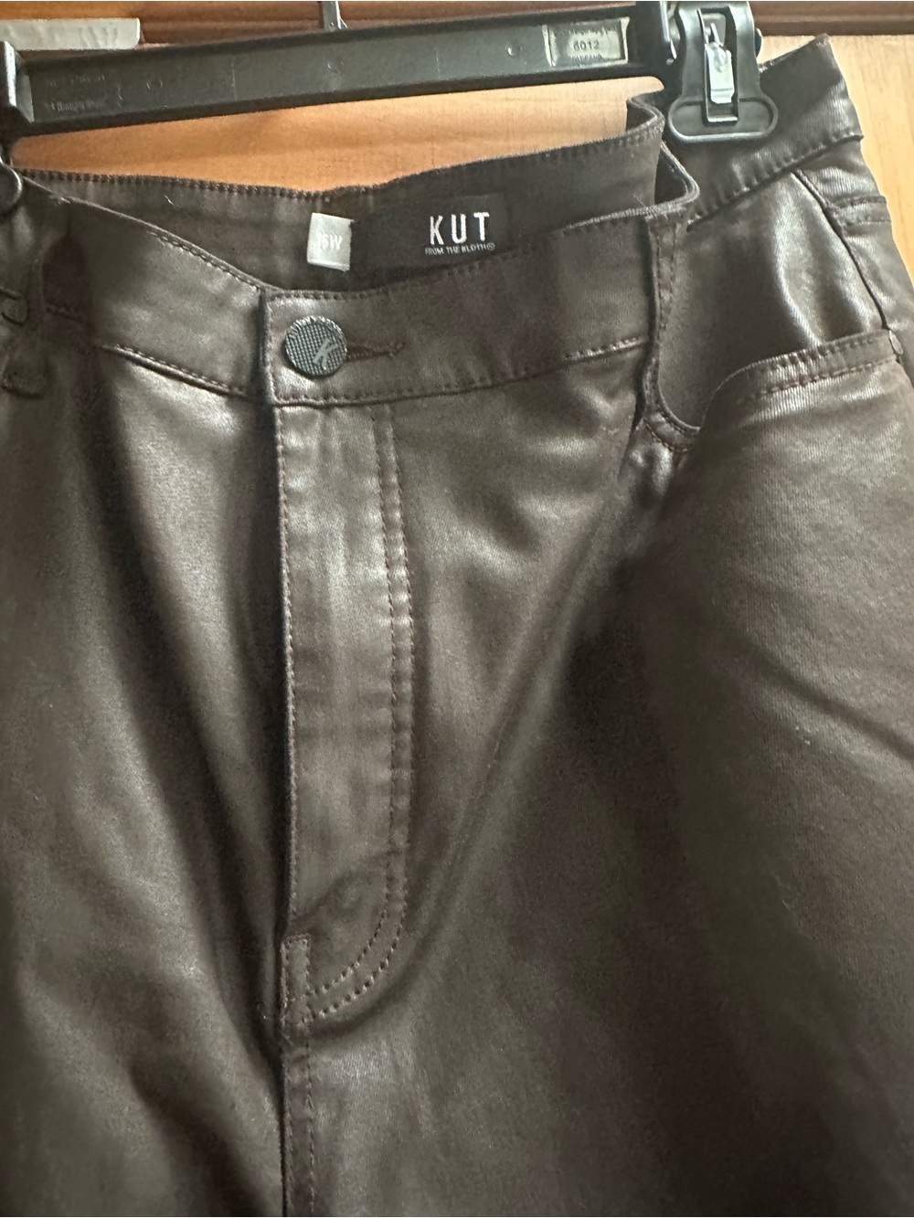 Kut from the Kloth Brown Faux Leather Cropped Pants